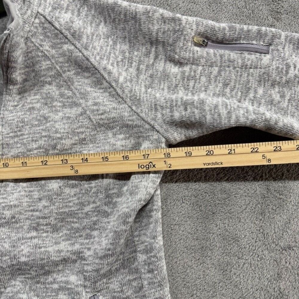 Eddie Bauer Grey Track Sweater Jacket Womens Medium Gray Sleeve Pocket Full Zip‎ - Picture 5 of 6